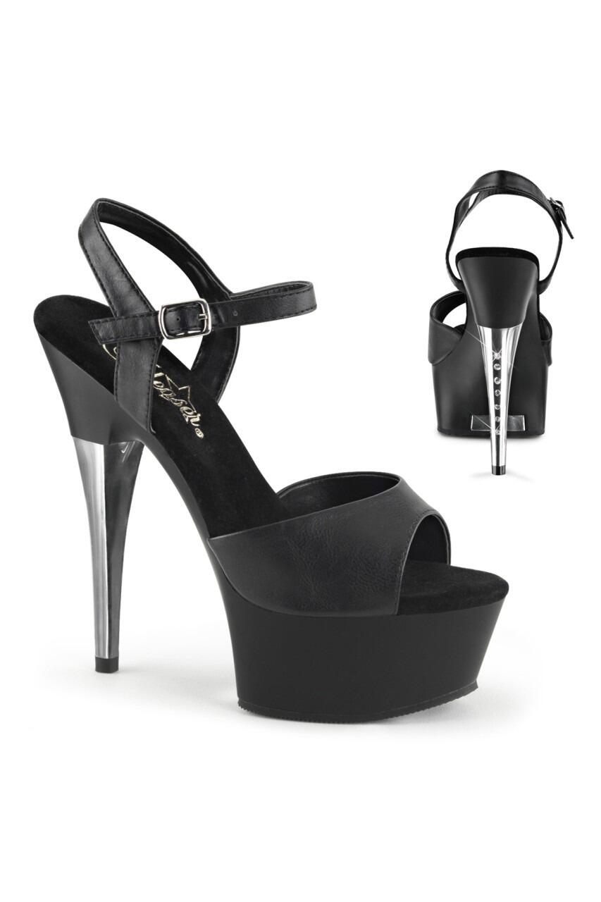 Matt Black Diamante Stiletto Heel Platform Sandal detail