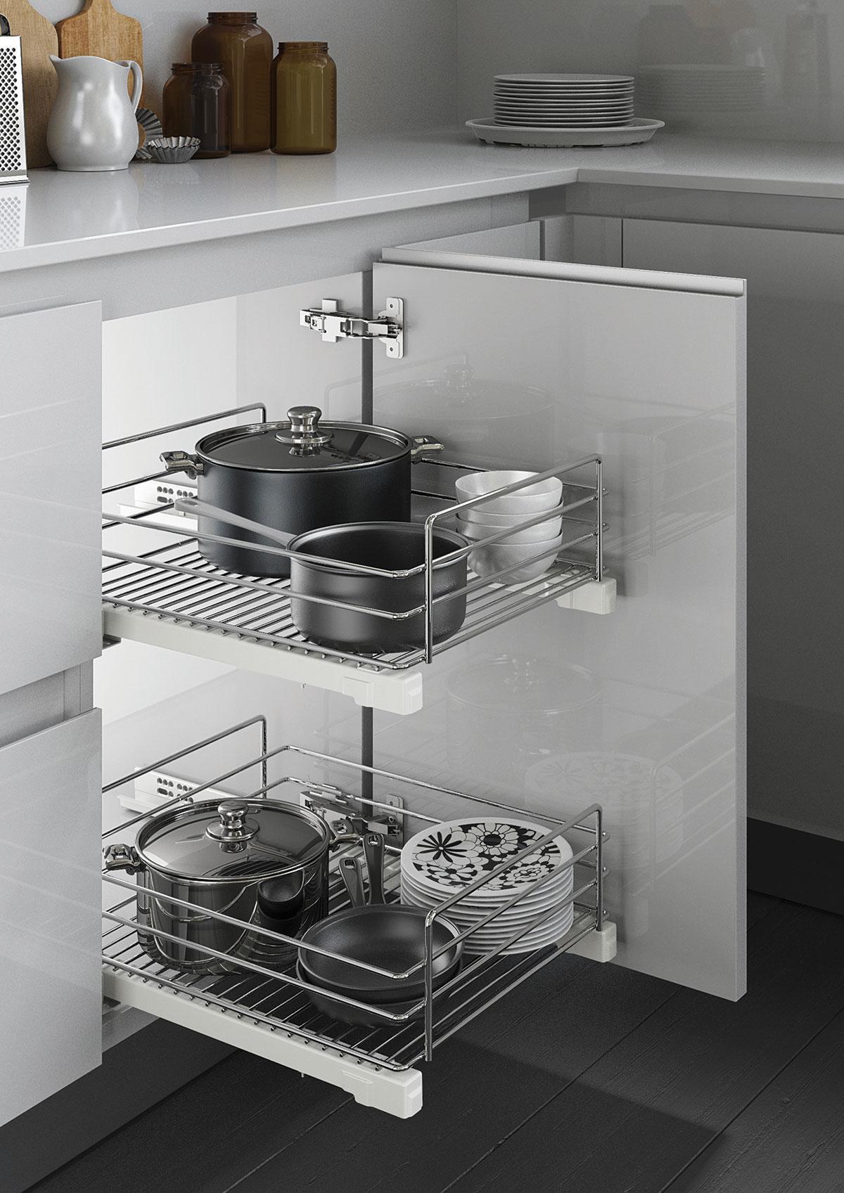 Dynamic pull out basket, 400mm, Kitchen Wirework