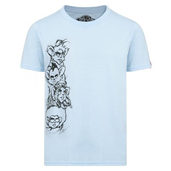 Surf Ratz MultiHeads T-shirt – Light Blue - surf-ratzz