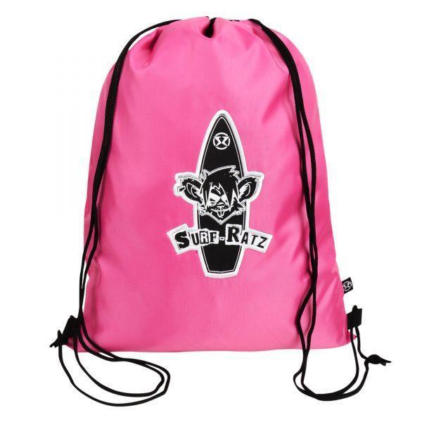 Surf Ratz Board Logo Drawstring Bag – Pink - surf-ratzz