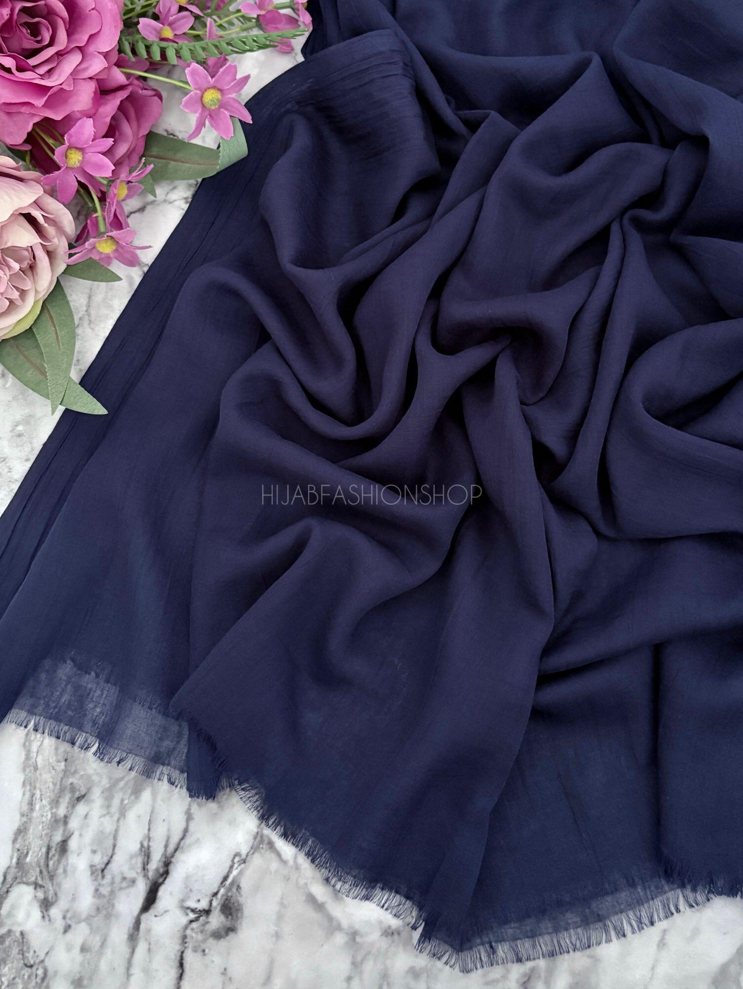 navy premium cotton hijab