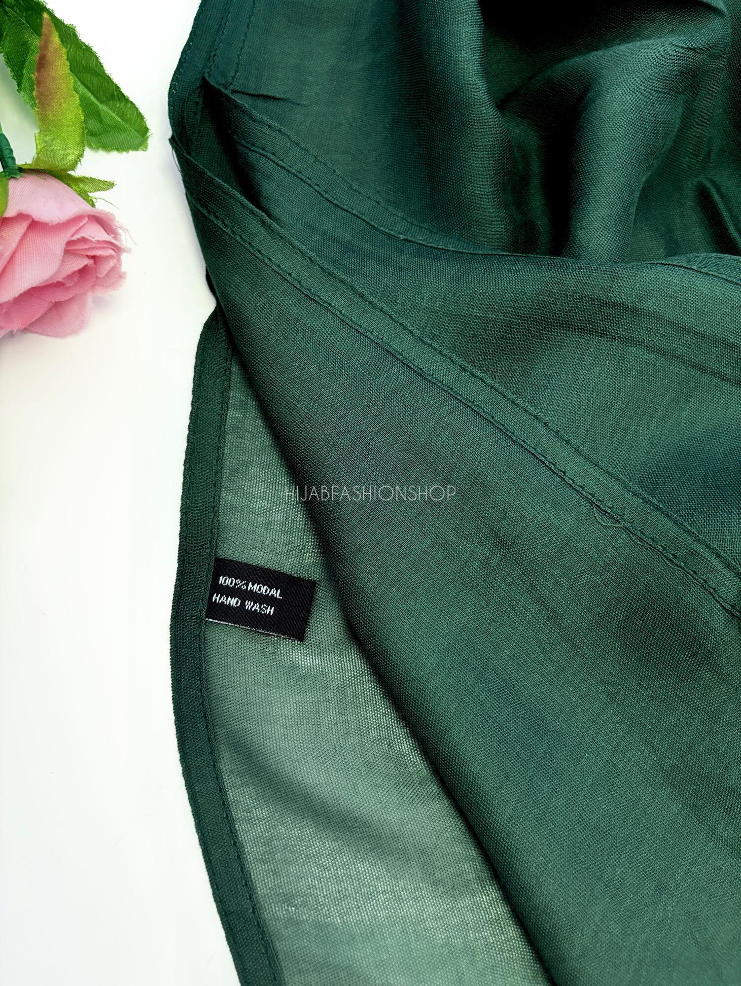 dark green premium 100% modal double stitched hijab stitching