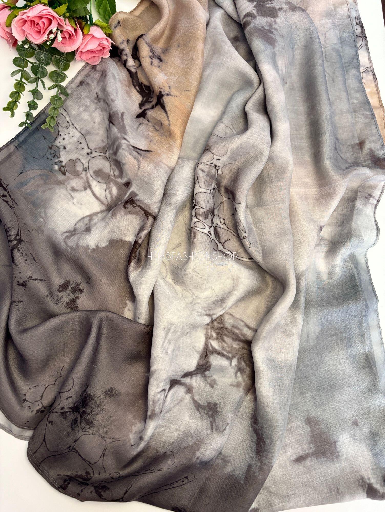 slate marble watercolour modal hijab