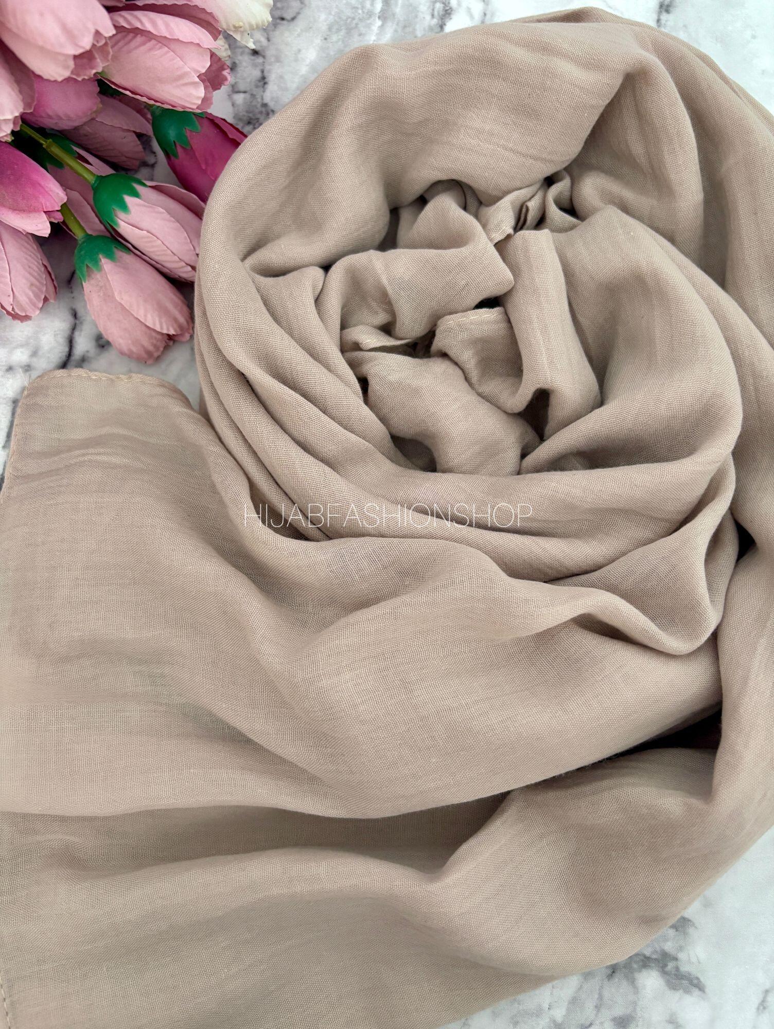 beige cotton hijab