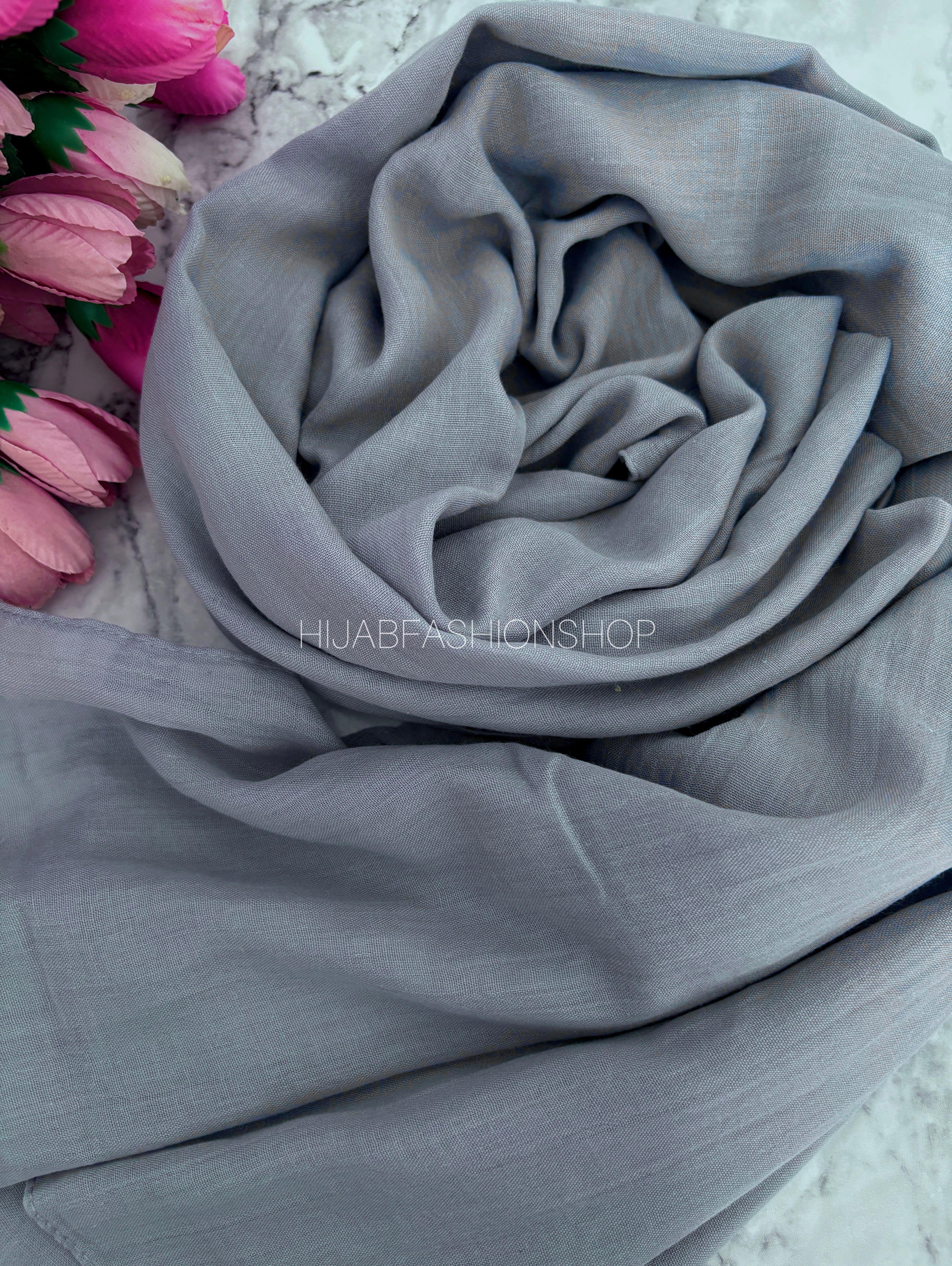 grey cotton hijab