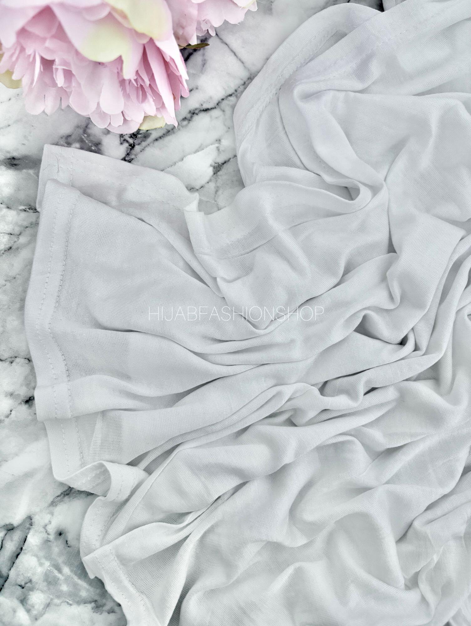 white premium lightweight jersey hijab