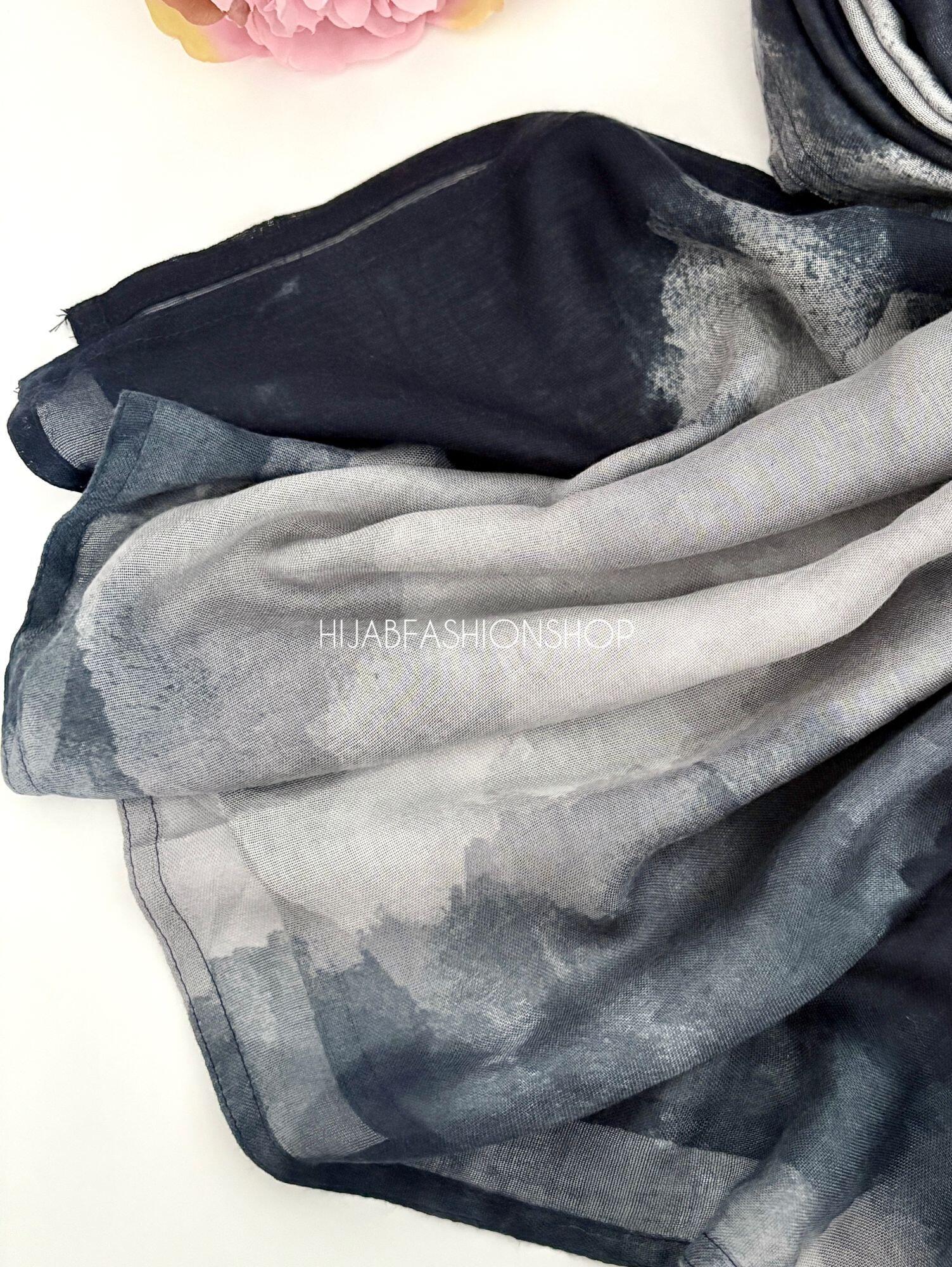 grey watercolour modal hijab