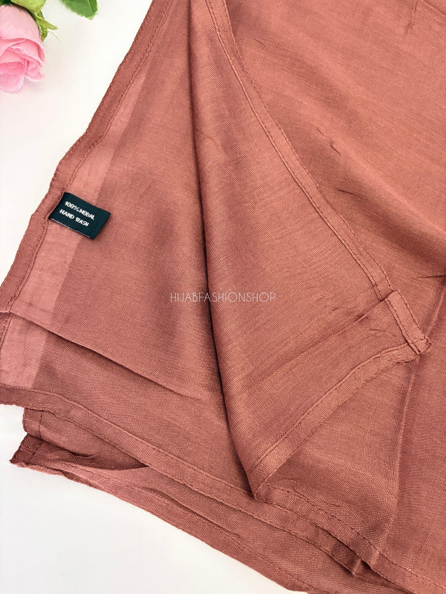 rust premium 100% modal double stitched hijab stitching