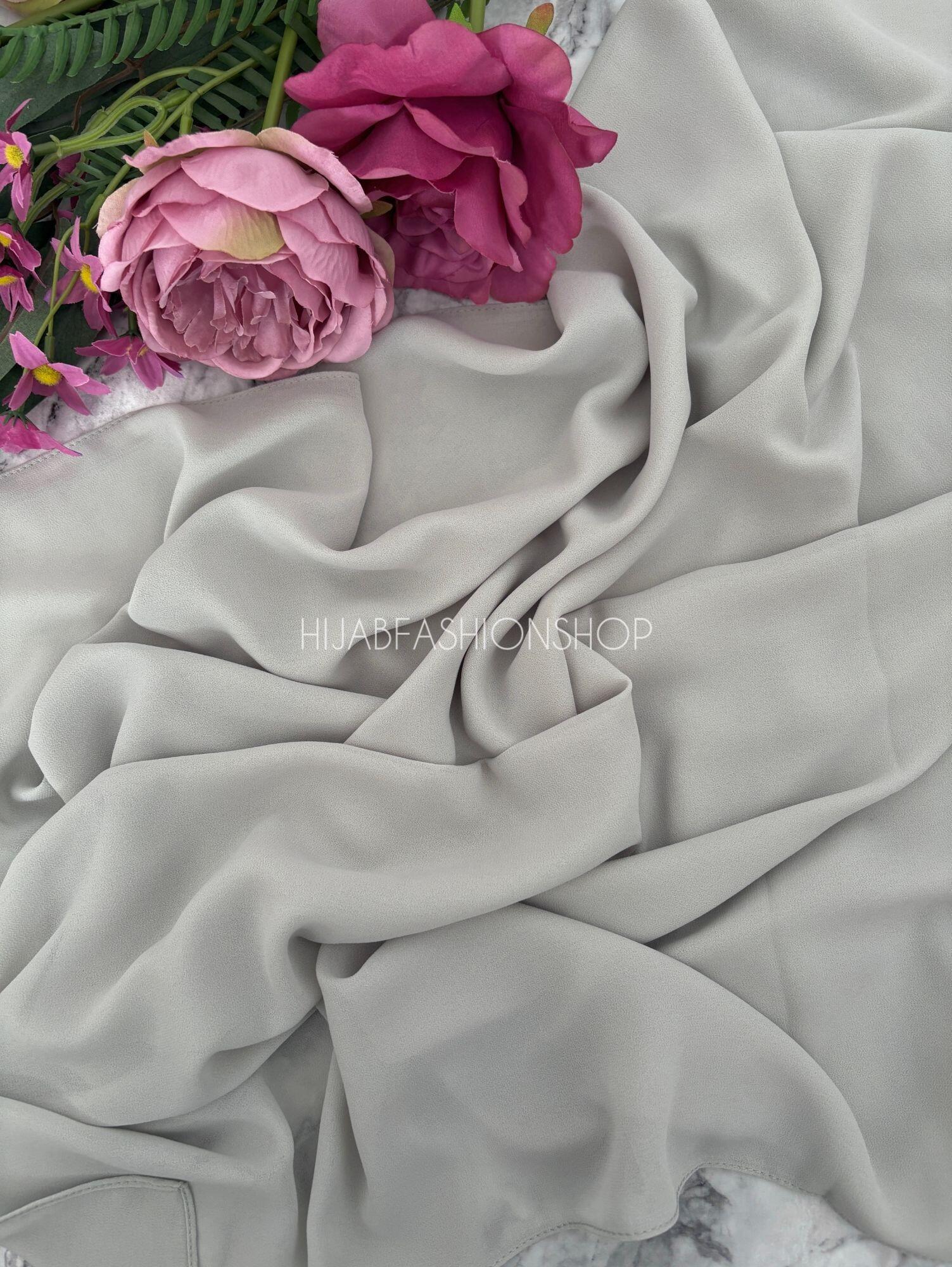 dusty grey crepe chiffon hijab
