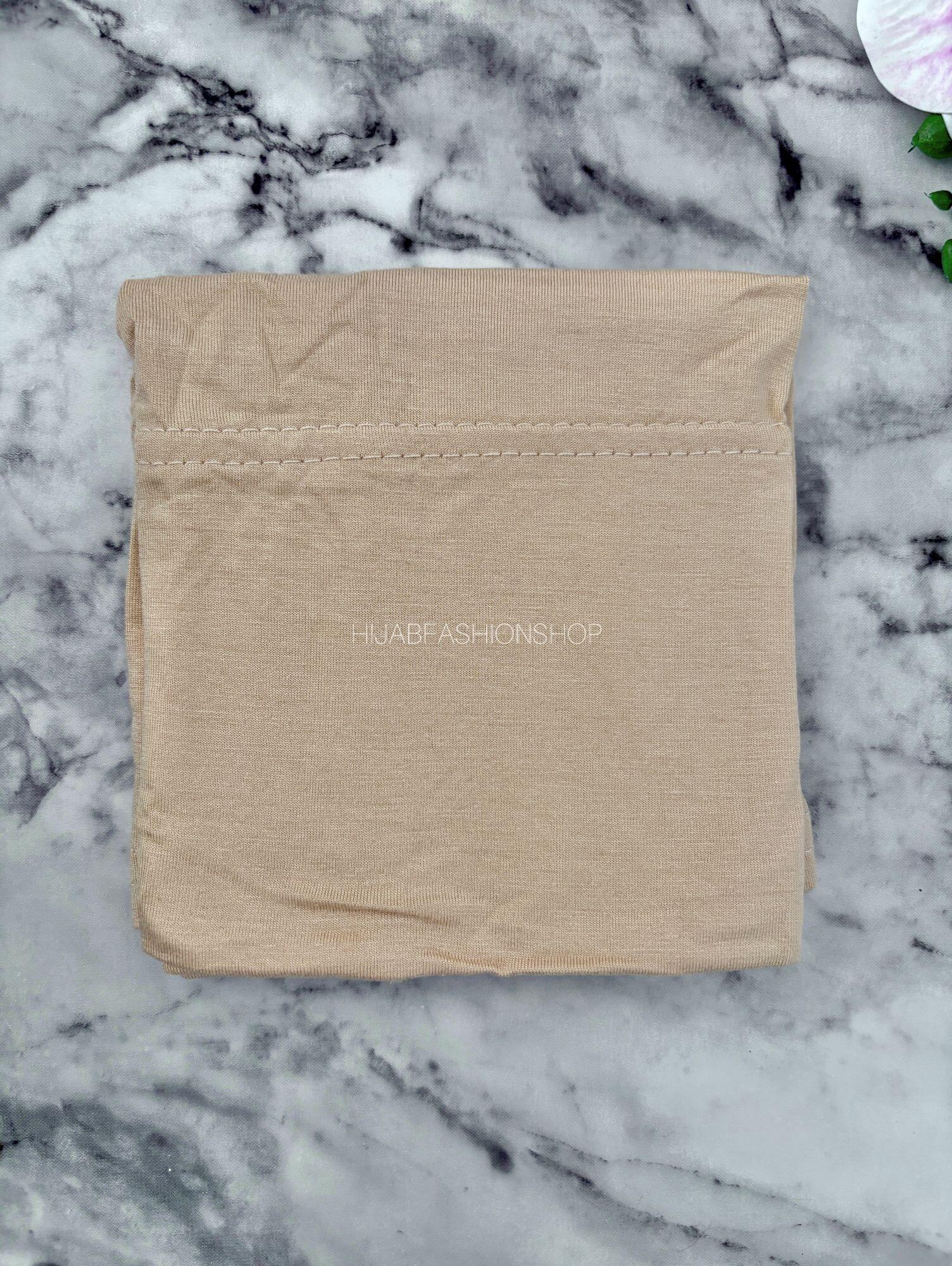 light beige tube hijab cap