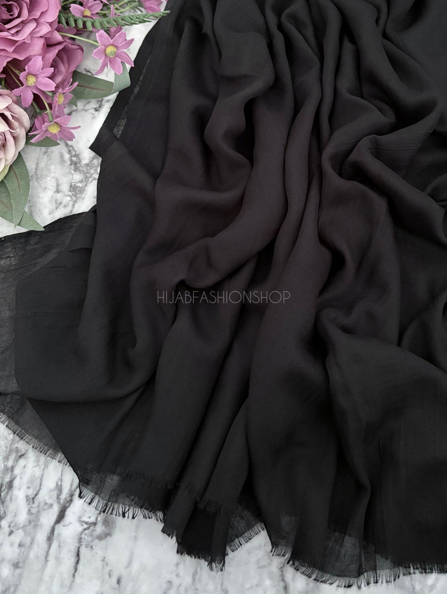black premium cotton hijab