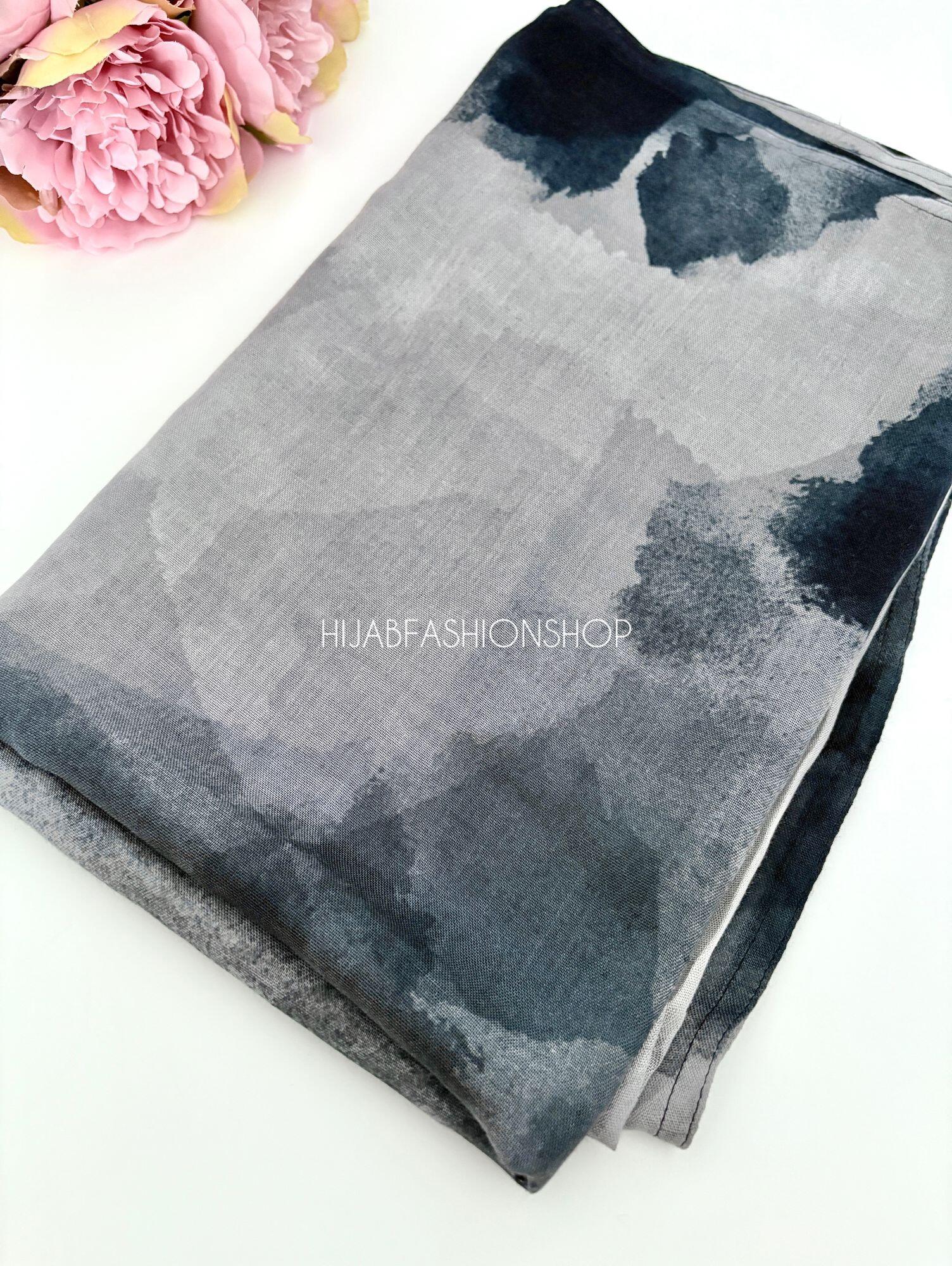 grey watercolour modal hijab