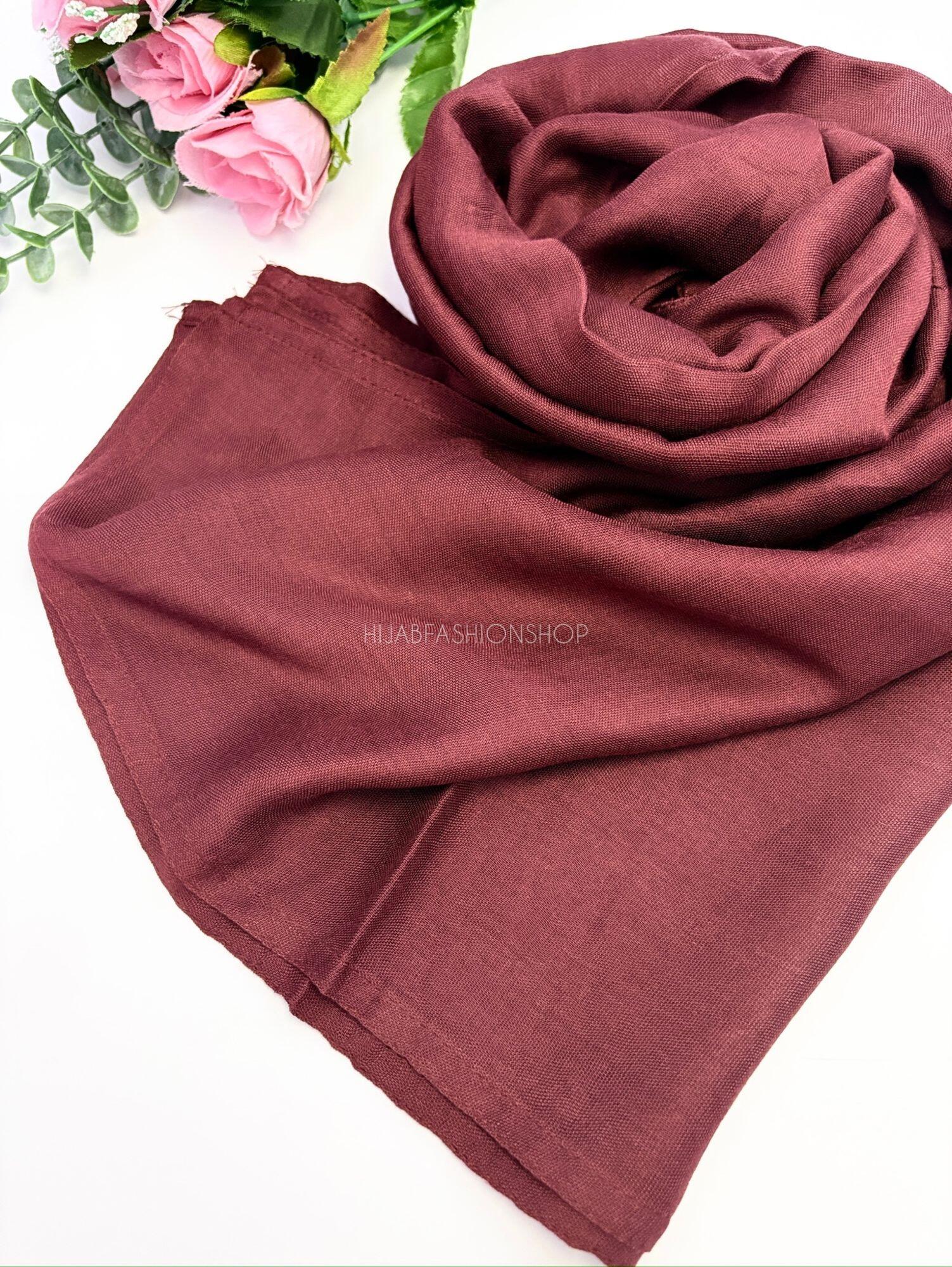 burgundy premium 100% modal double stitched hijab