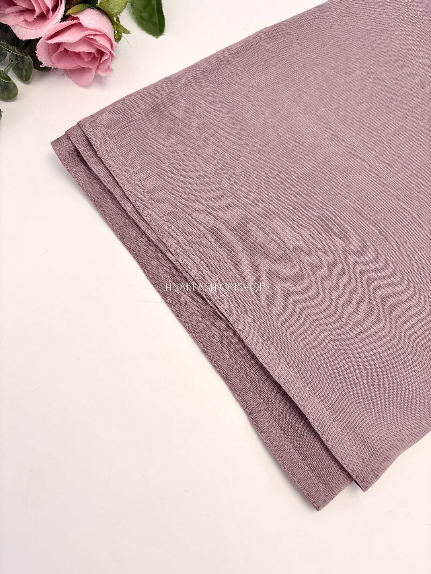 mauve premium 100% modal double stitched hijab close up