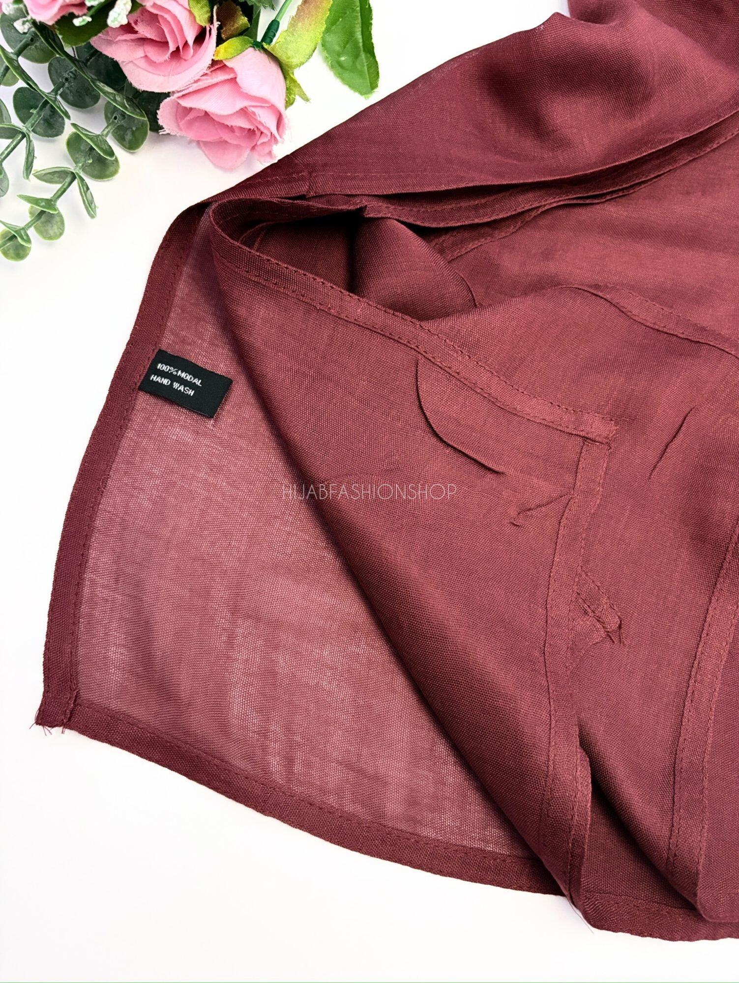 burgundy premium 100% modal double stitched hijab stitching