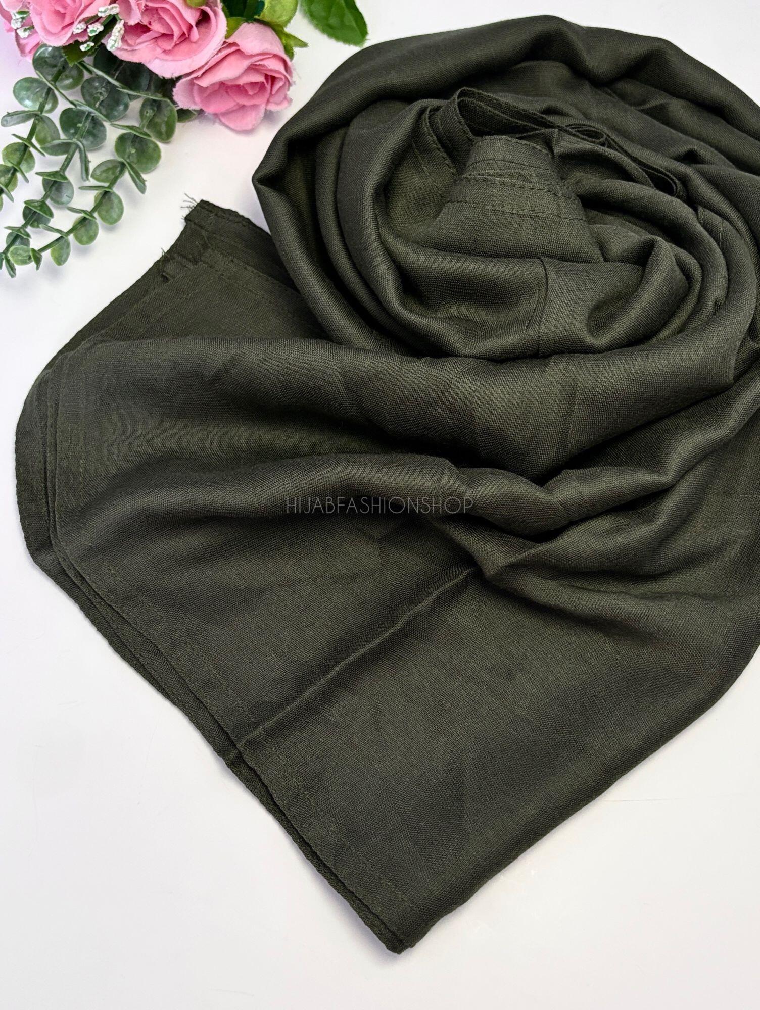 khaki premium 100% modal double stitched hijab