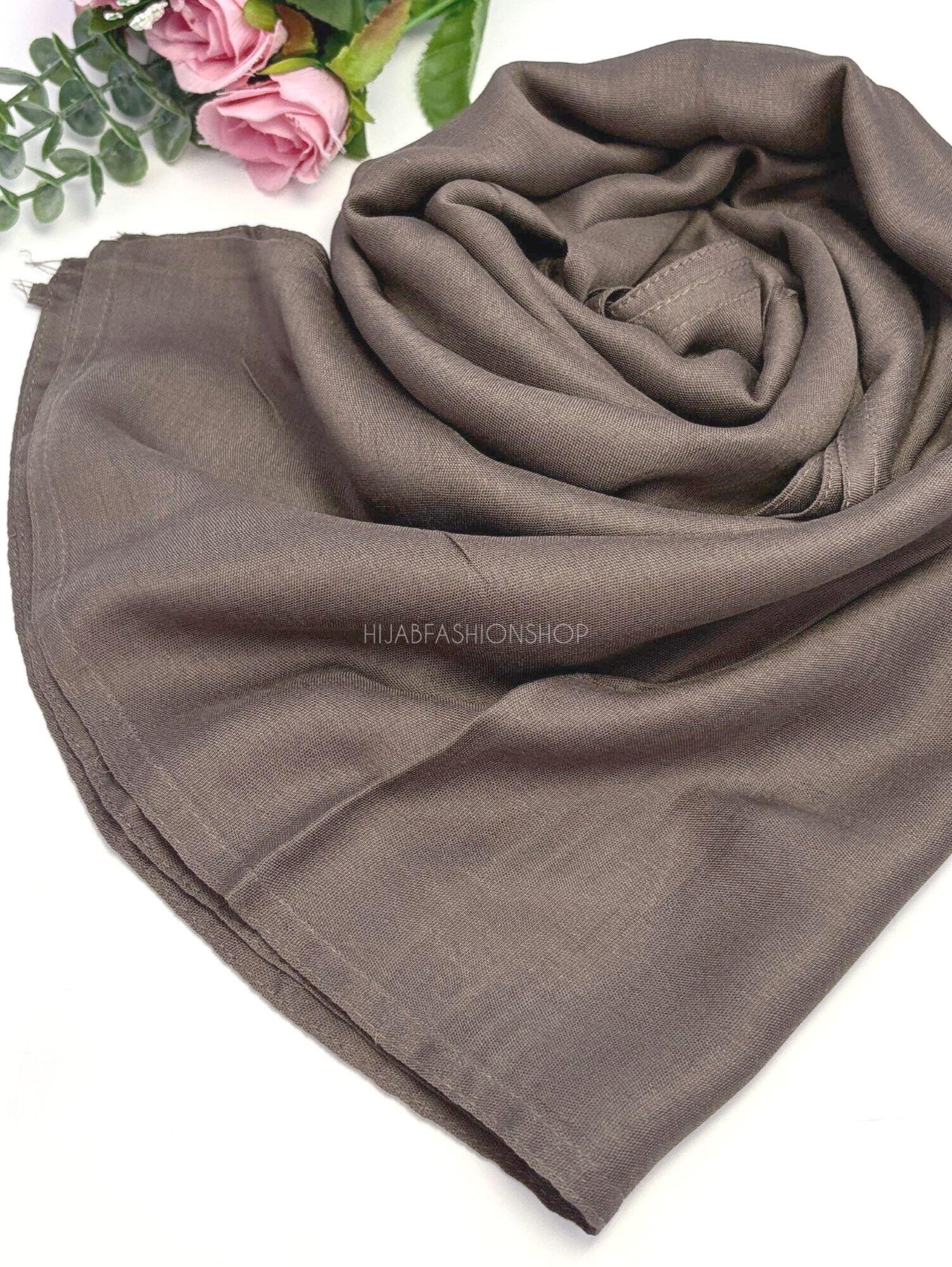 taupe premium 100% modal double stitched hijab