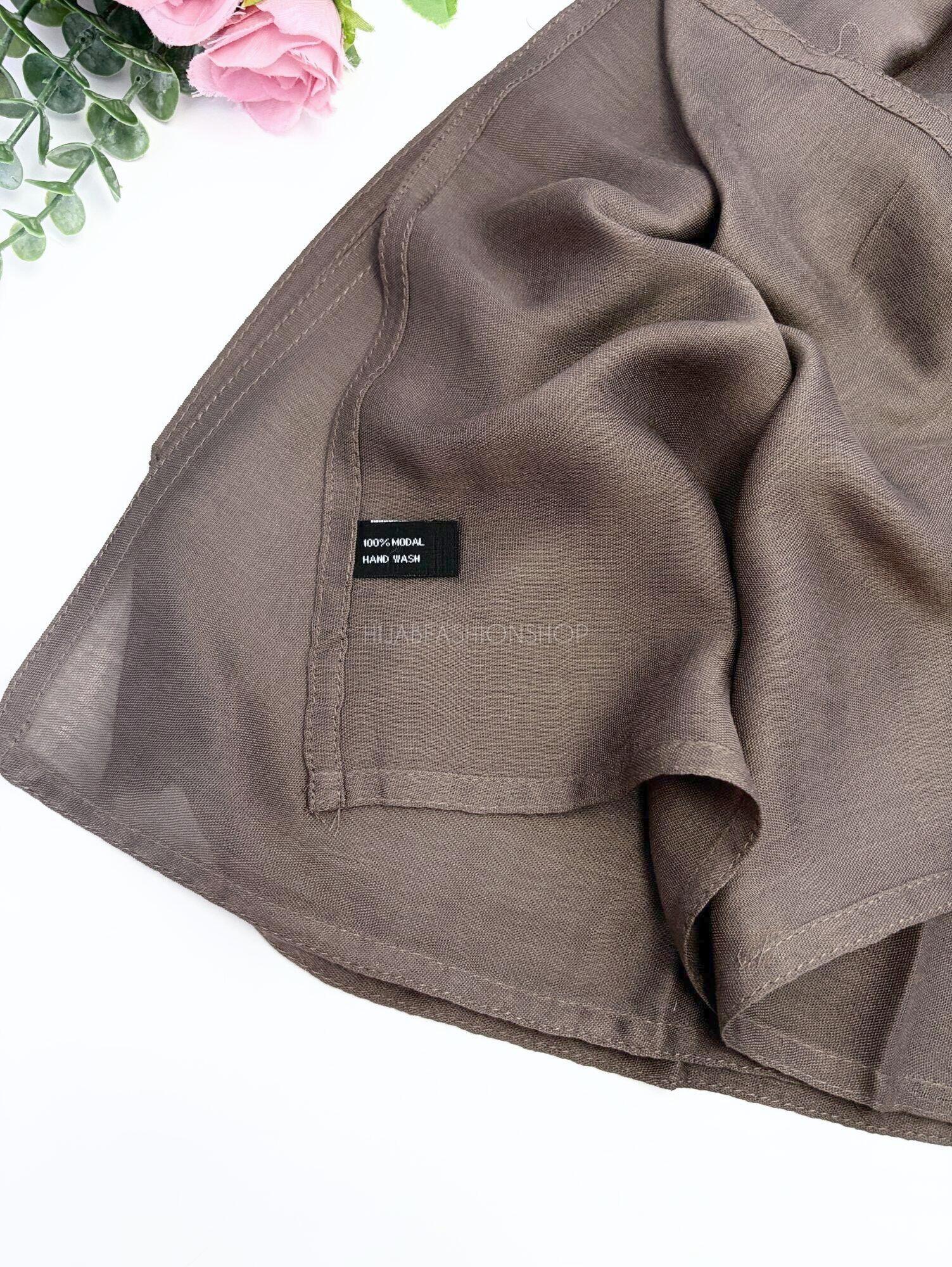 taupe premium 100% modal double stitched hijab stiching