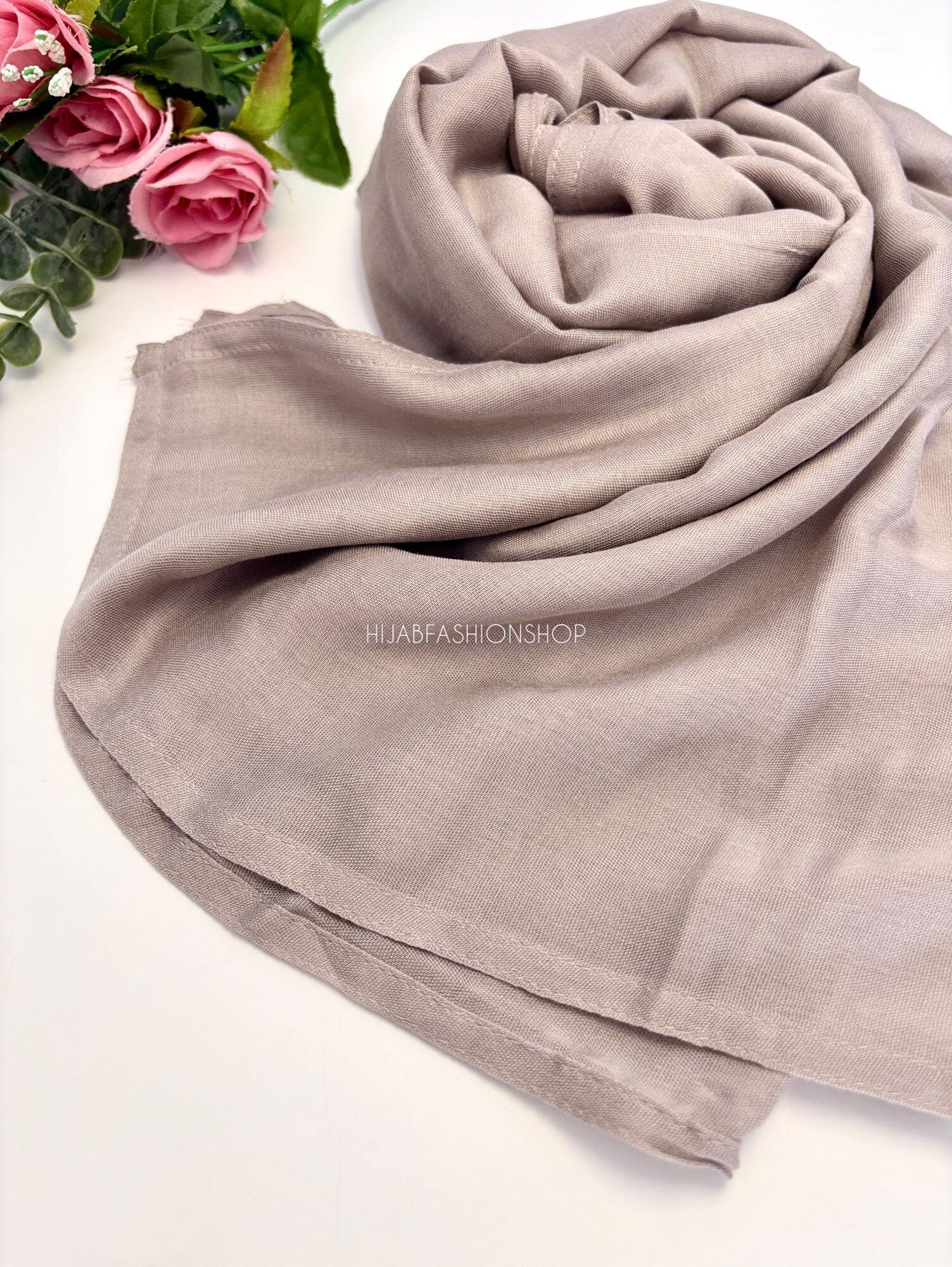 smoky taupe premium 100% modal double stitched hijab