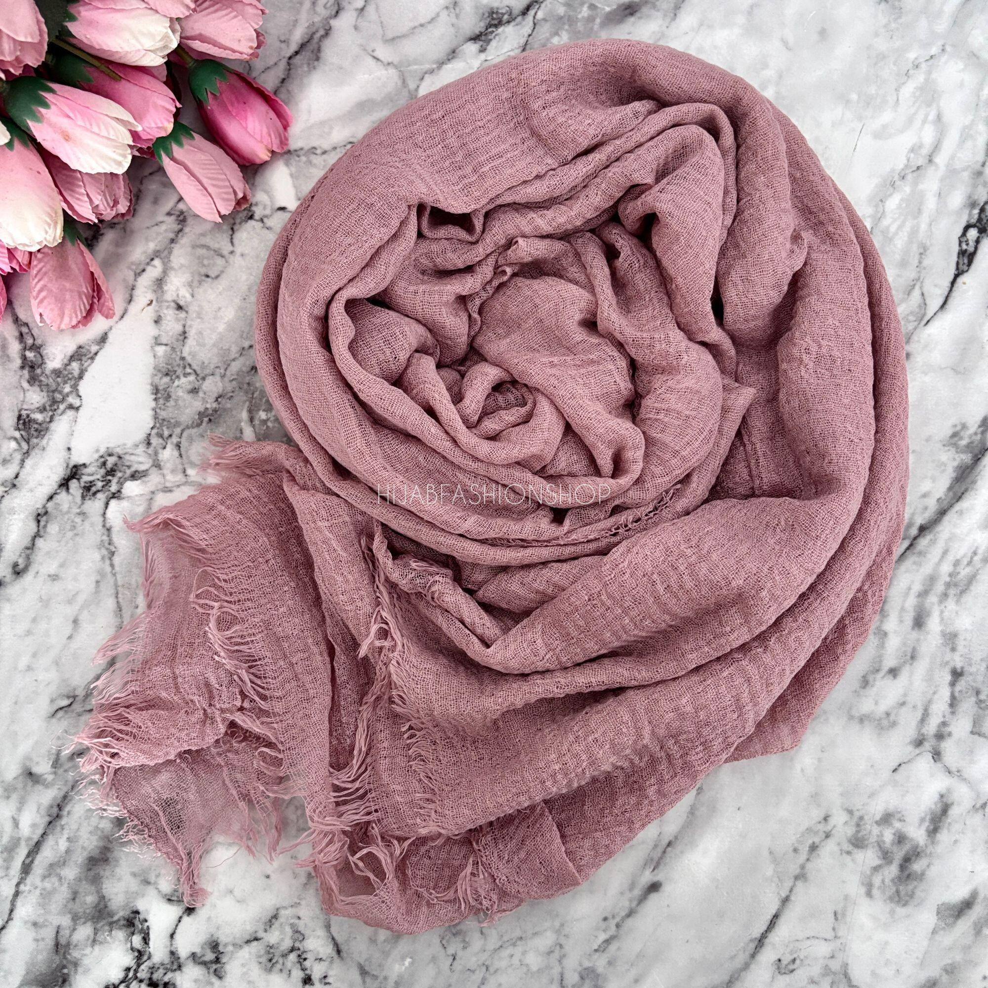 blush crimp crinkle hijab