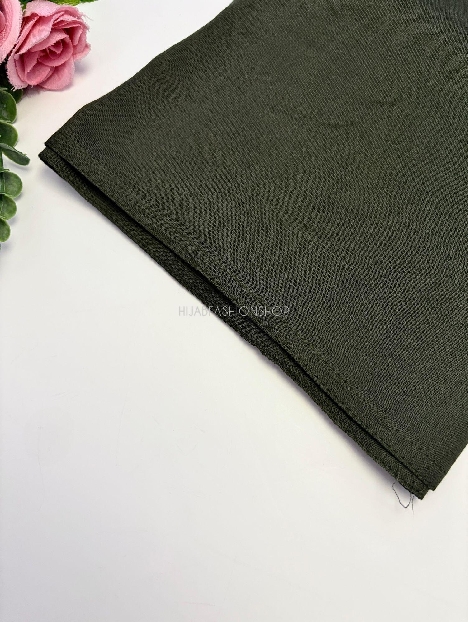khaki premium 100% modal double stitched hijab close up