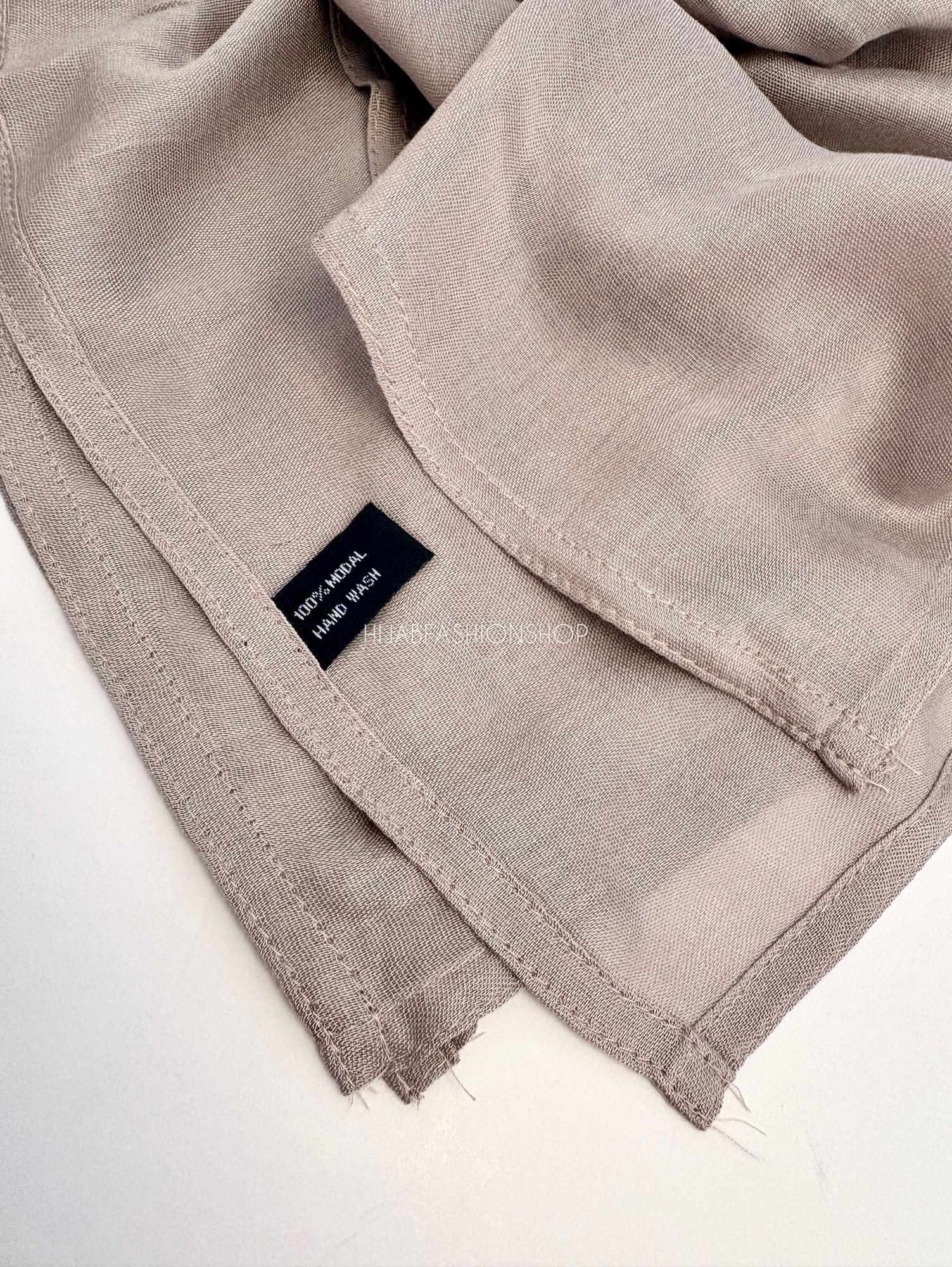 smoky taupe premium 100% modal double stitched hijab stitching