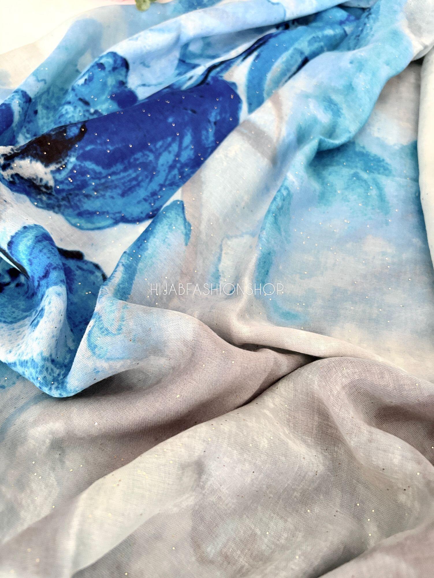 waterink print hijab close up