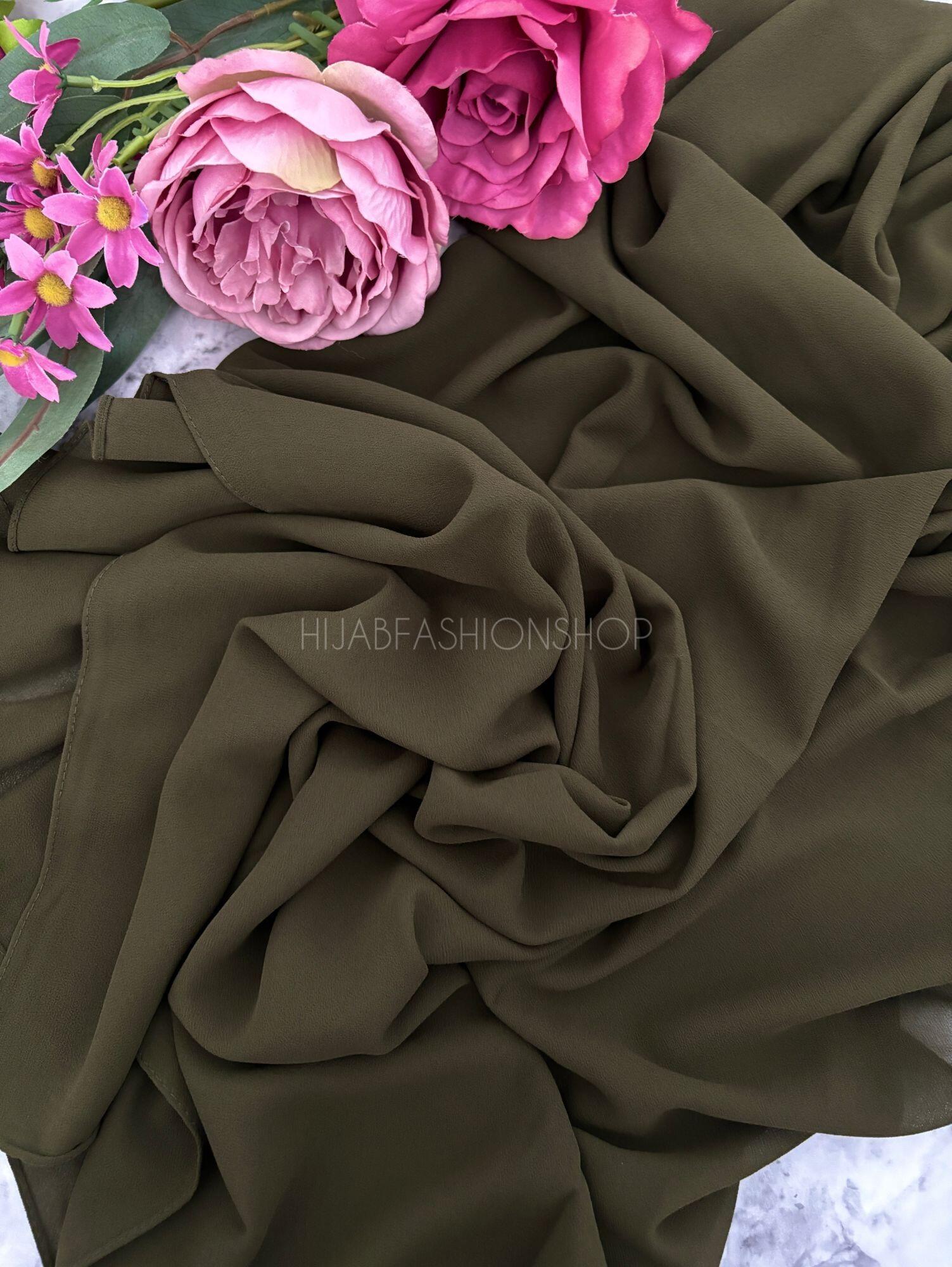 khaki crepe chiffon hijab