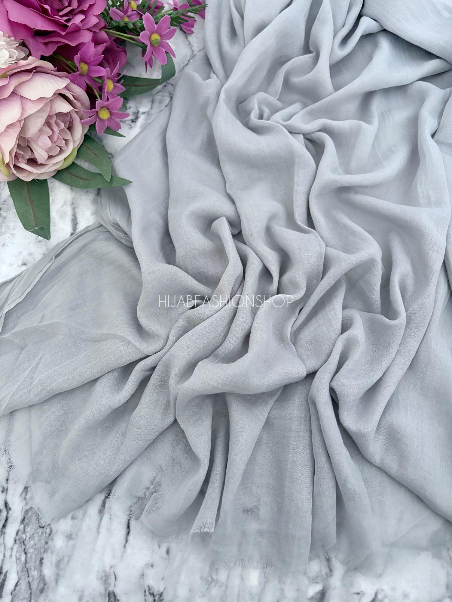 Light grey premium cotton hijab