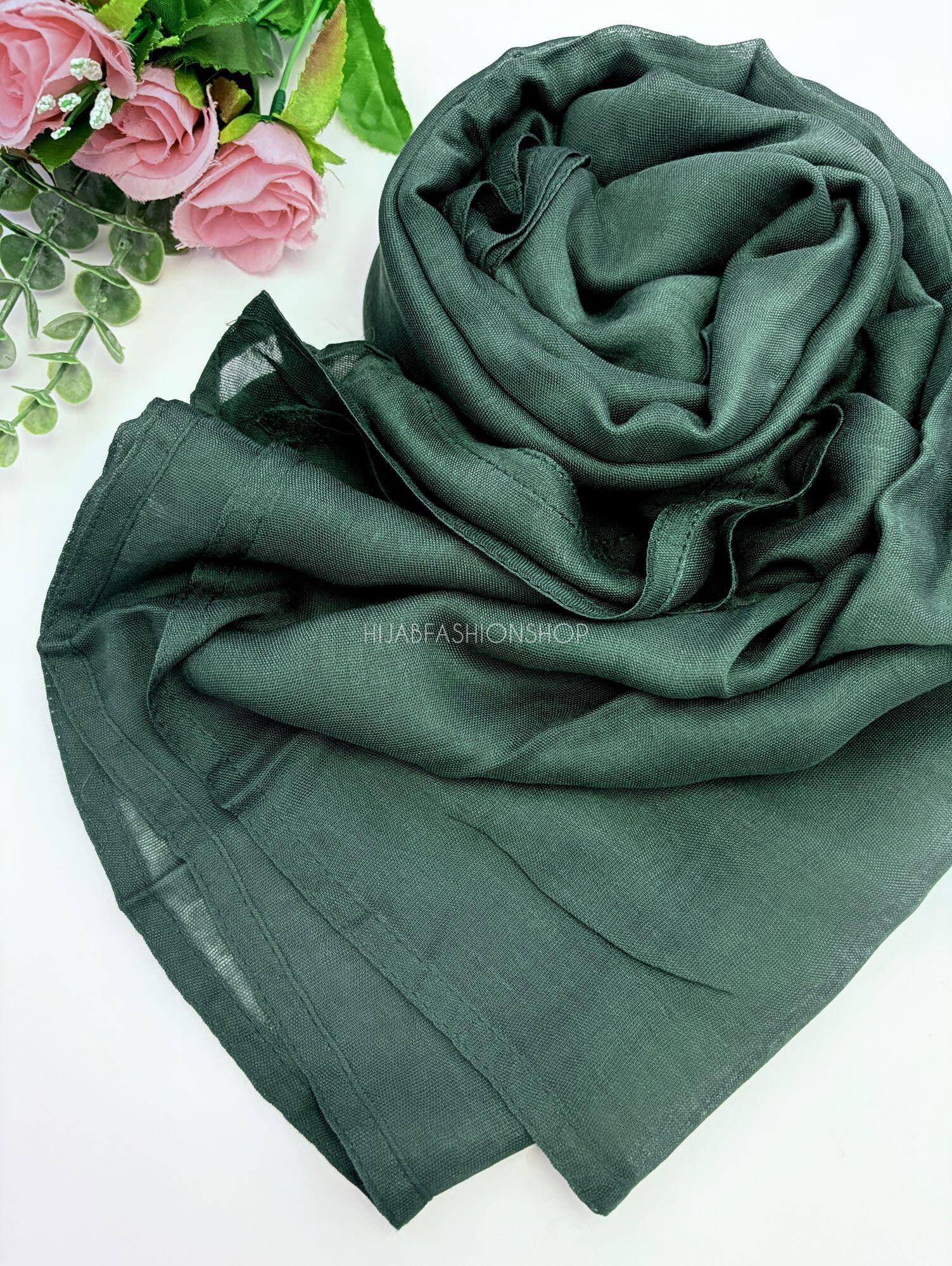 dark green premium 100% modal double stitched hijab