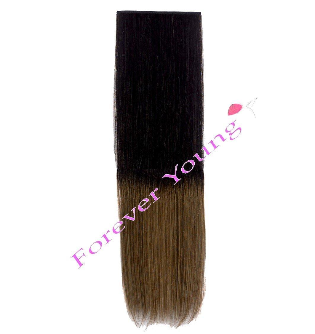 Clip In Human Hair Extensions Natural Black to Light Brown Ombre | Forever  Young