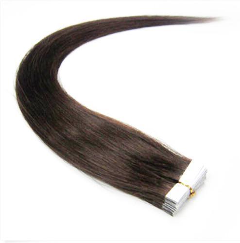 Full Head Dark Brown Tape In Seamless Hair Extensions 100g Remy Human Hair