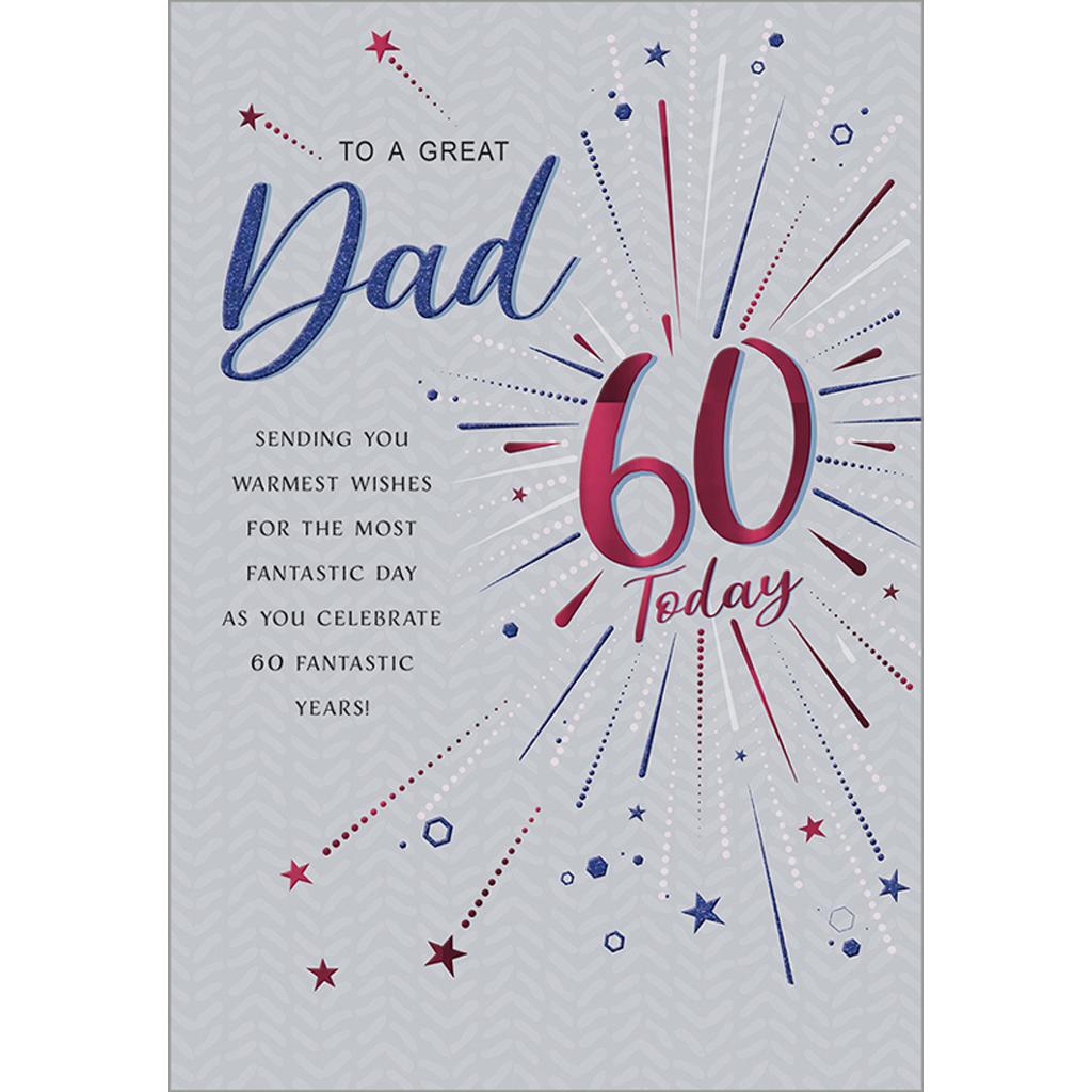 Dad 60th Birthday Card Nova 9 x6 