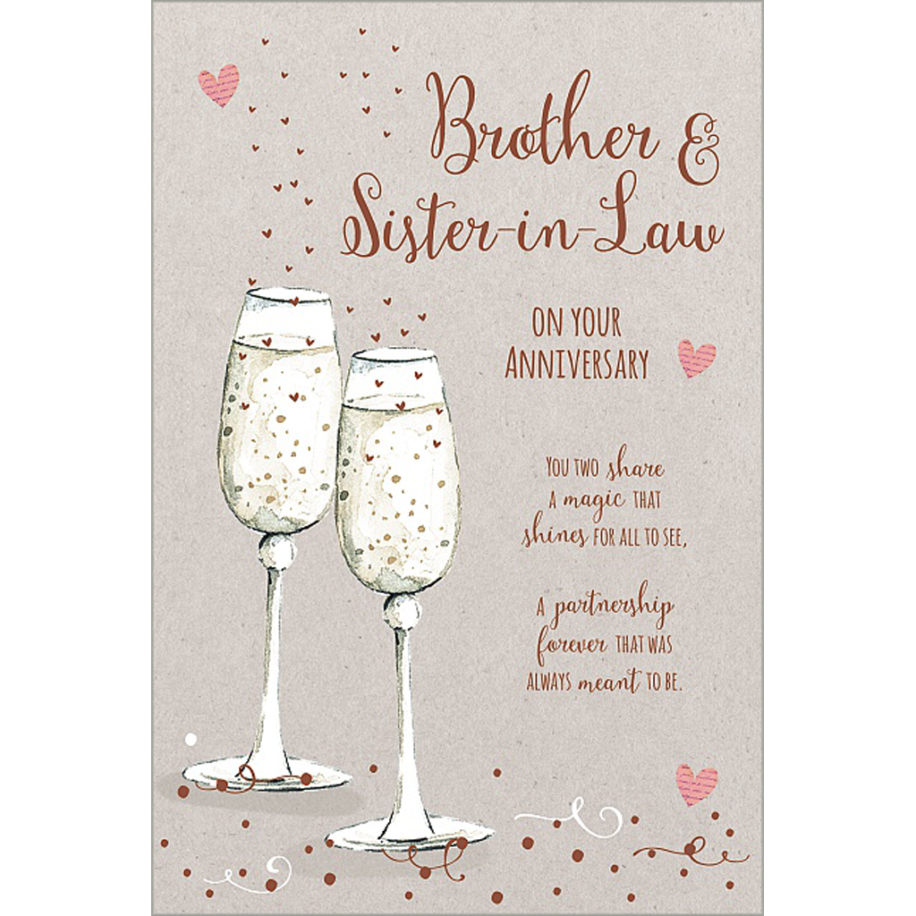 Sister & Brother in Law 10th Wedding Anniversary Card 10 Years Sentimental Verse On Your Tin Anniversary 