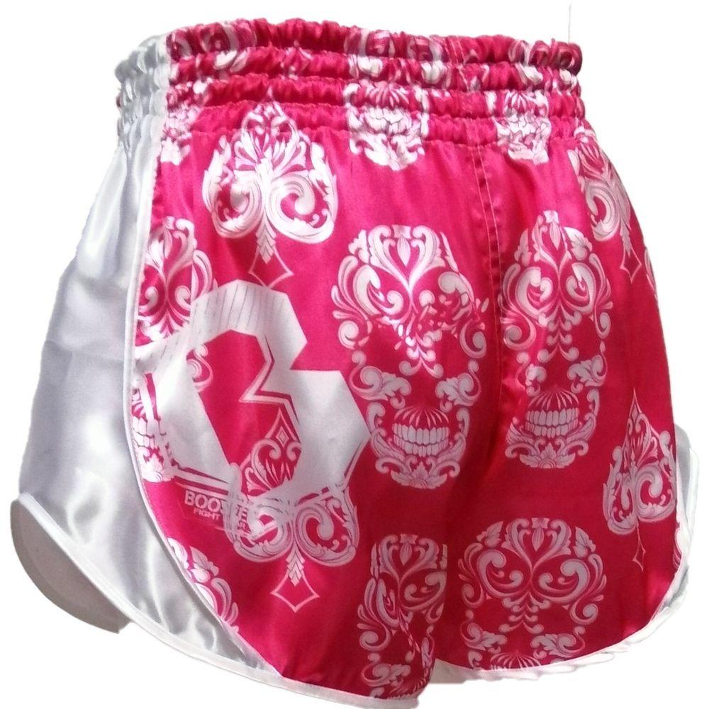 Pantalones Muay Thai Booster Retro Skull rosa