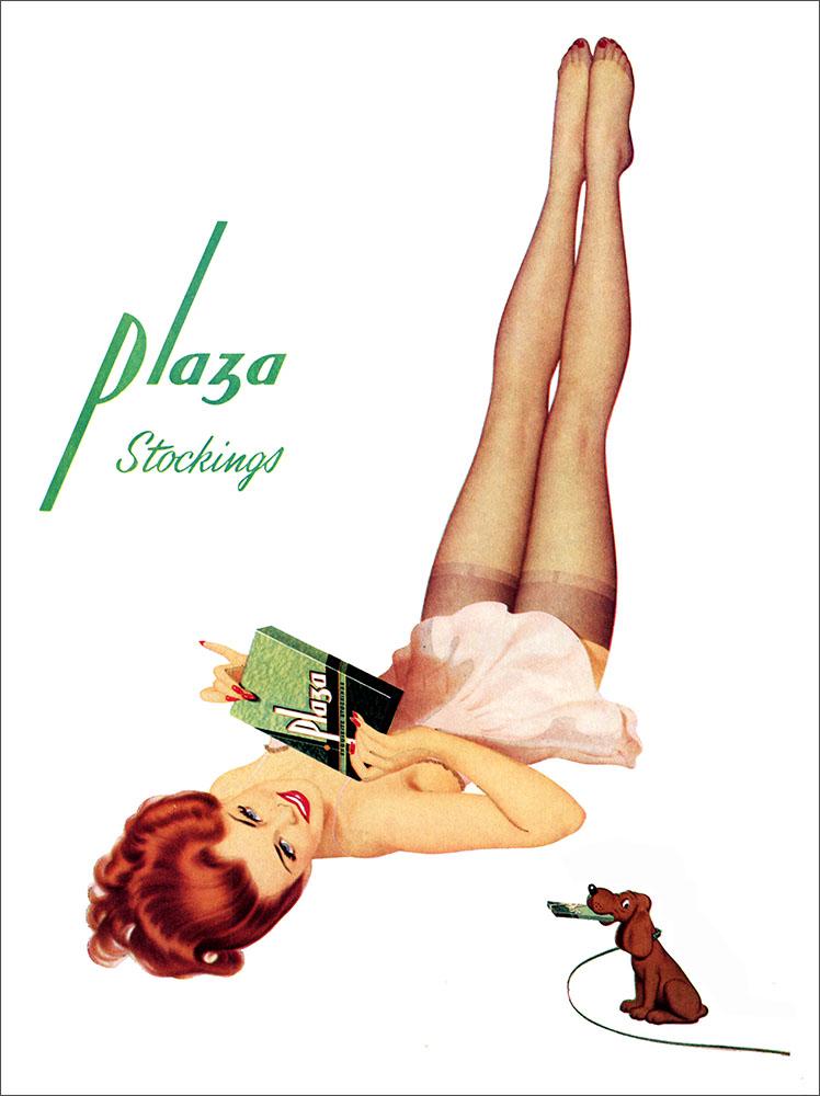 Plaza, Vintage Stockings Advert 1950s : Art Print £7.99 / Framed Print