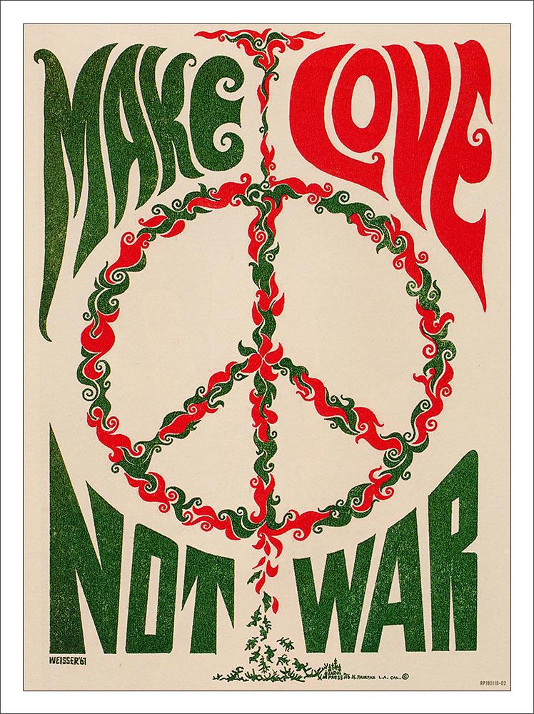 Laminated Make Art Not War Anti-War Peace Print Poster 18x24