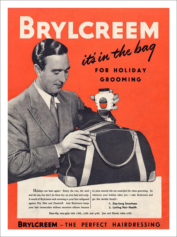 Brylcreem, Mens Hairdressing Advert, 1950s : Art Print £ / Framed Print  £ / T-Shirt £ / Shopping Bag £