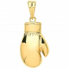 9ct Yellow Gold Plain Boxing Gloves 