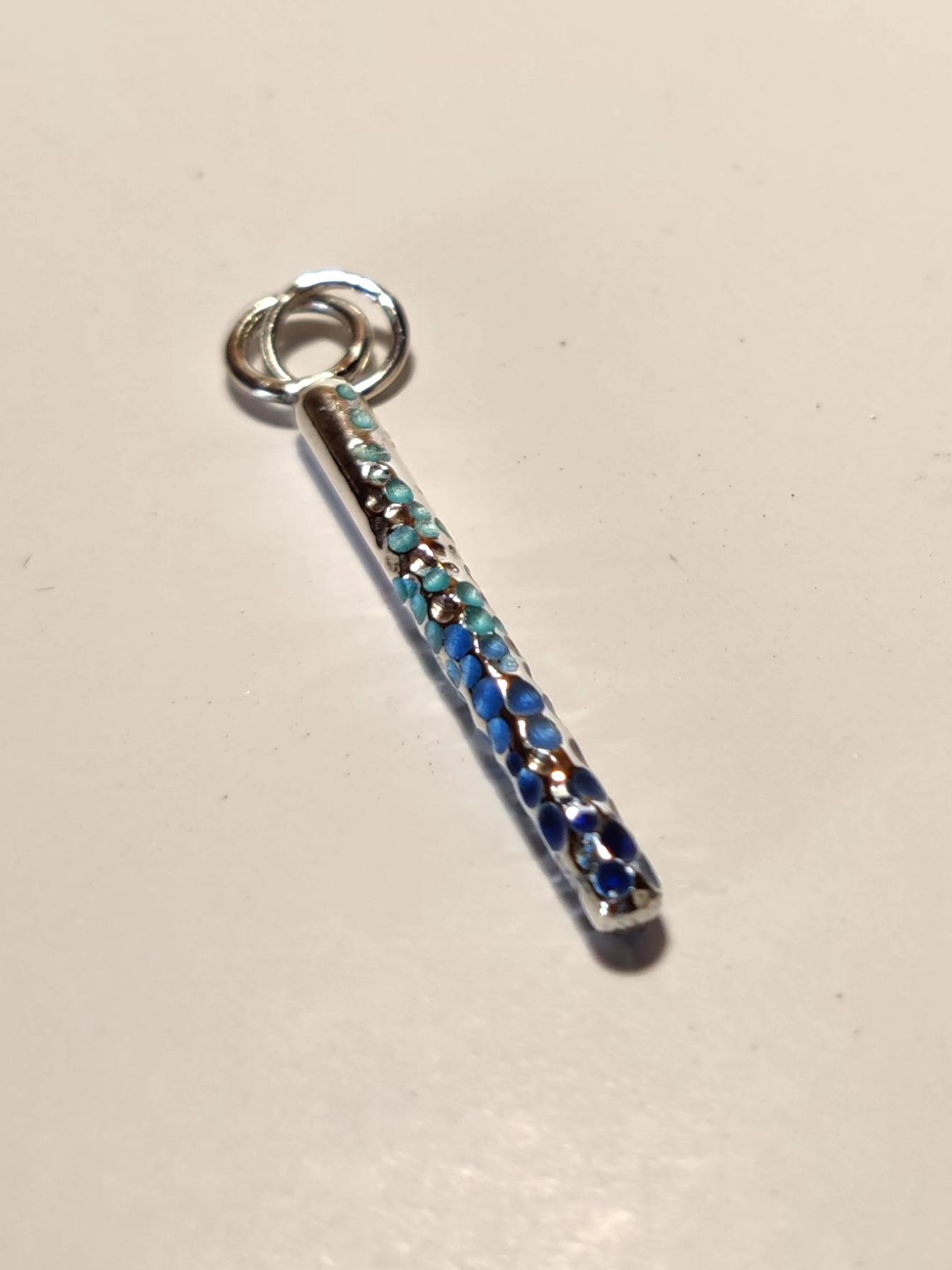 Sterling Silver Colour Splash Bar Pendant