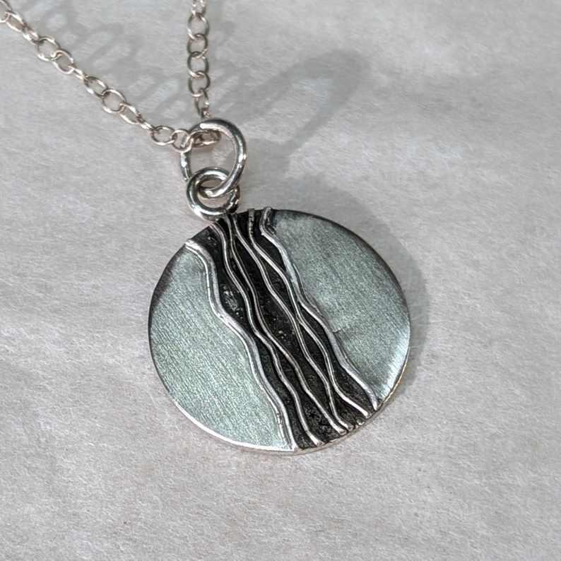 Sterling Silver Ribbed Pendant