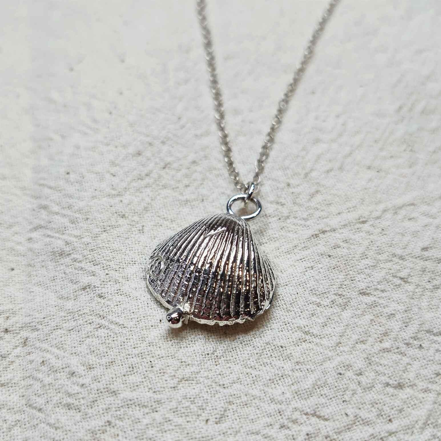 Recycled Sterling Silver Clam Shell Locket