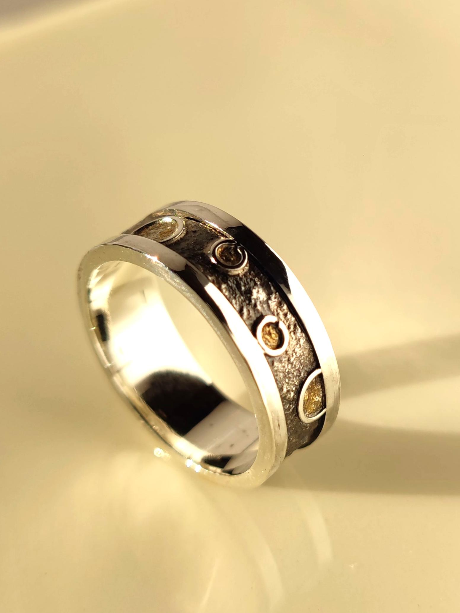 Sterling Silver Lunar Landscapes Ring