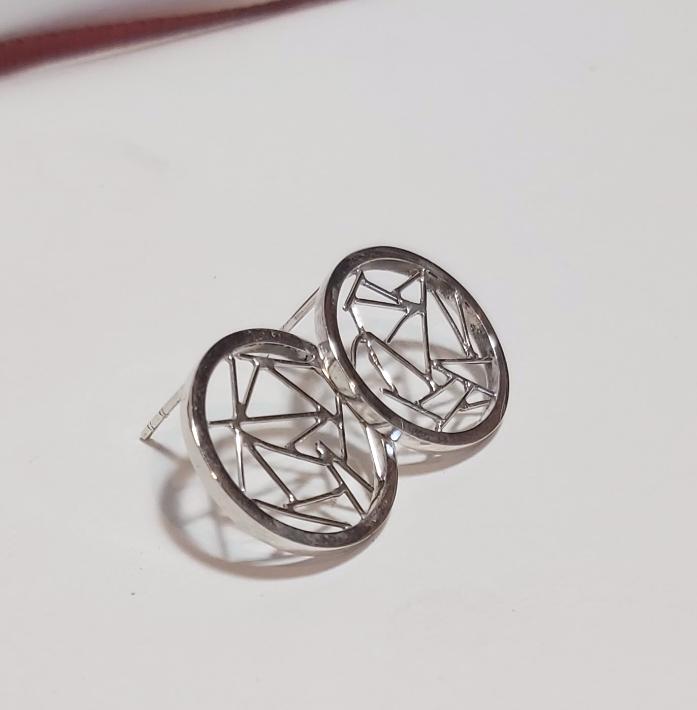 Sterling Silver Web Stud Earrings