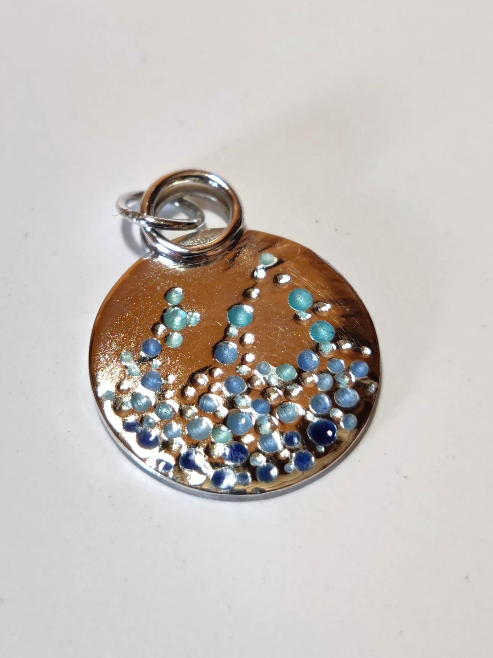Sterling Silver Colour Splash Round Pendant