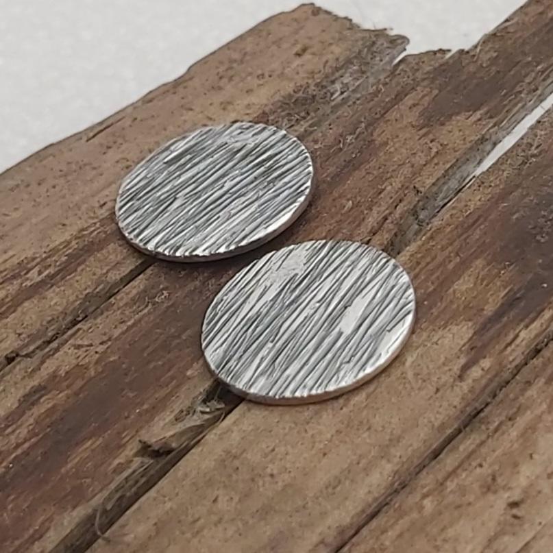Sterling Silver 12mm Textured Stud Earrings