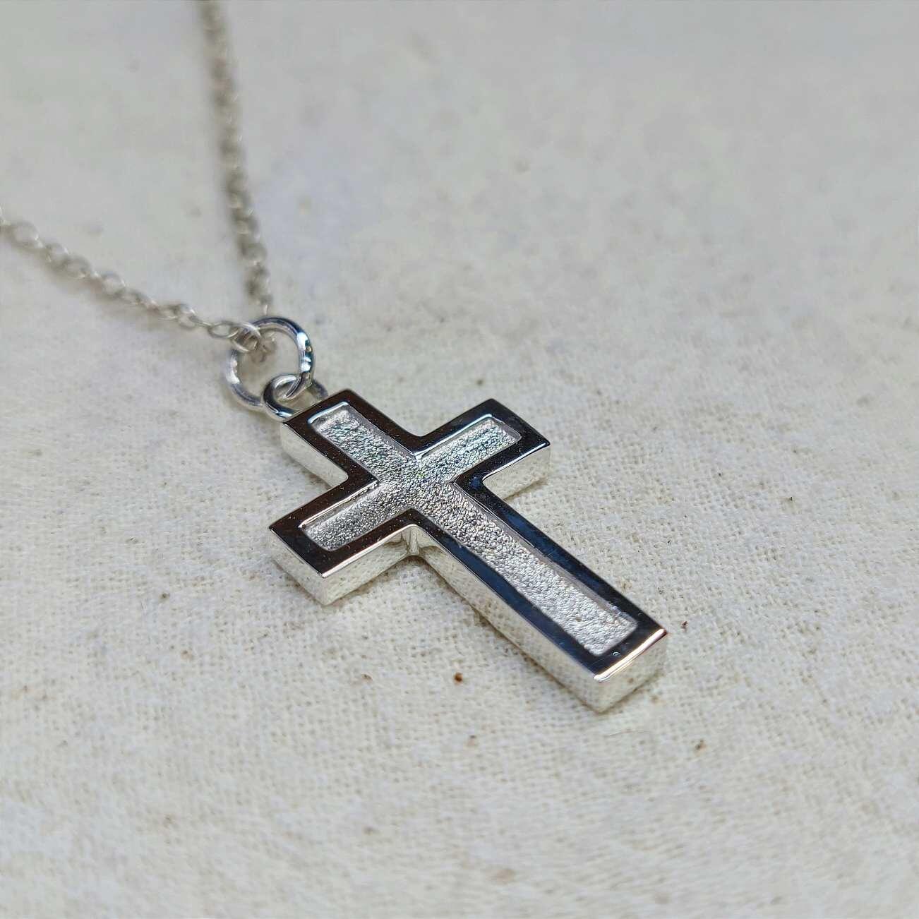 Chunky Sandcast Crucifix with Pin Texture Insert