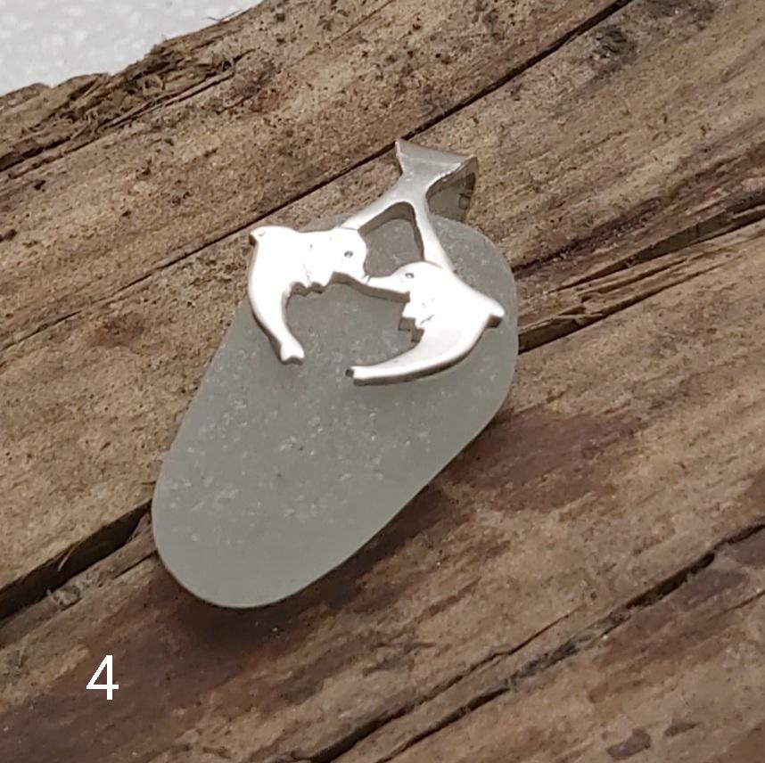 Sea Glass Pendant with Dolphin Bail 04