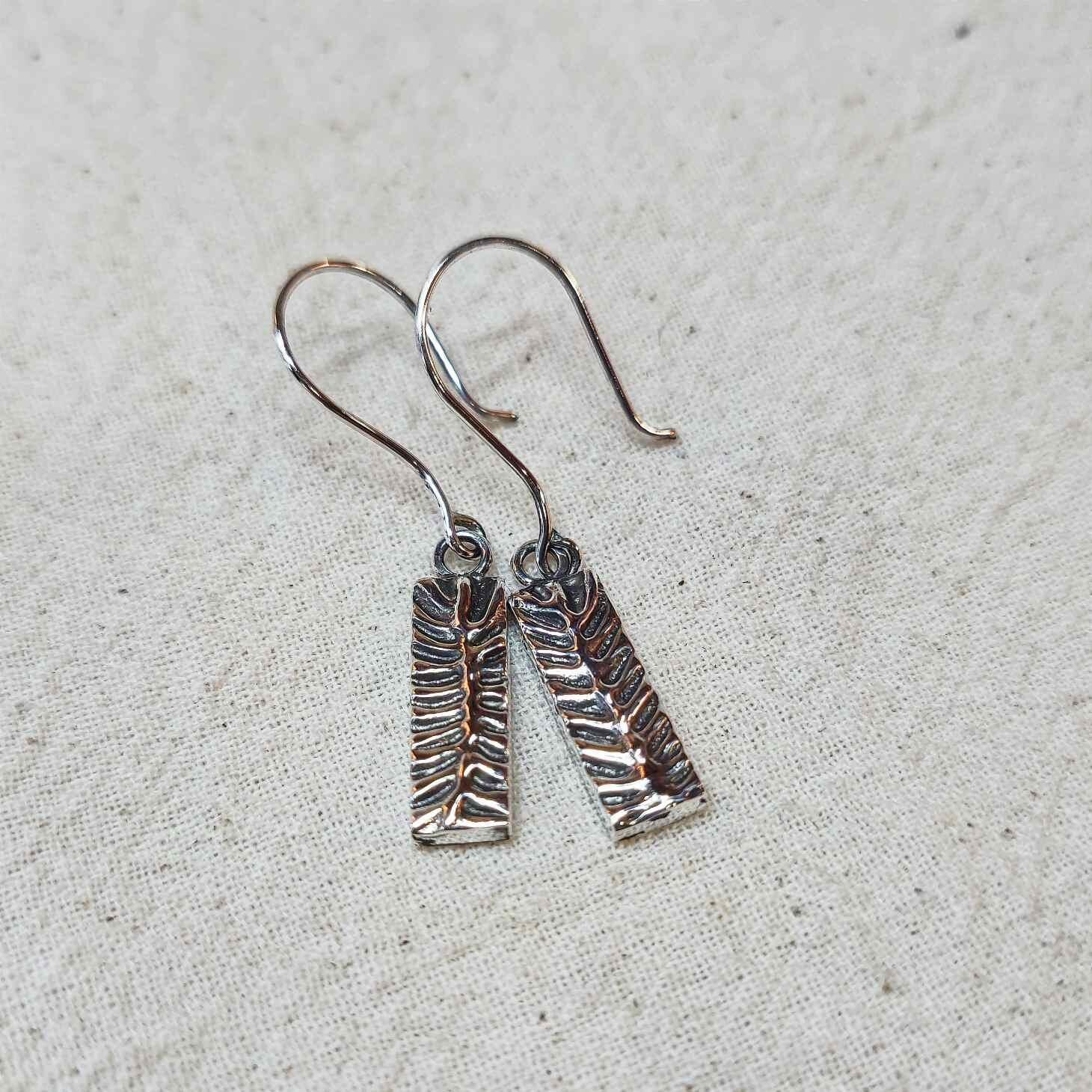 Sterling Silver Fern Drop Earrings