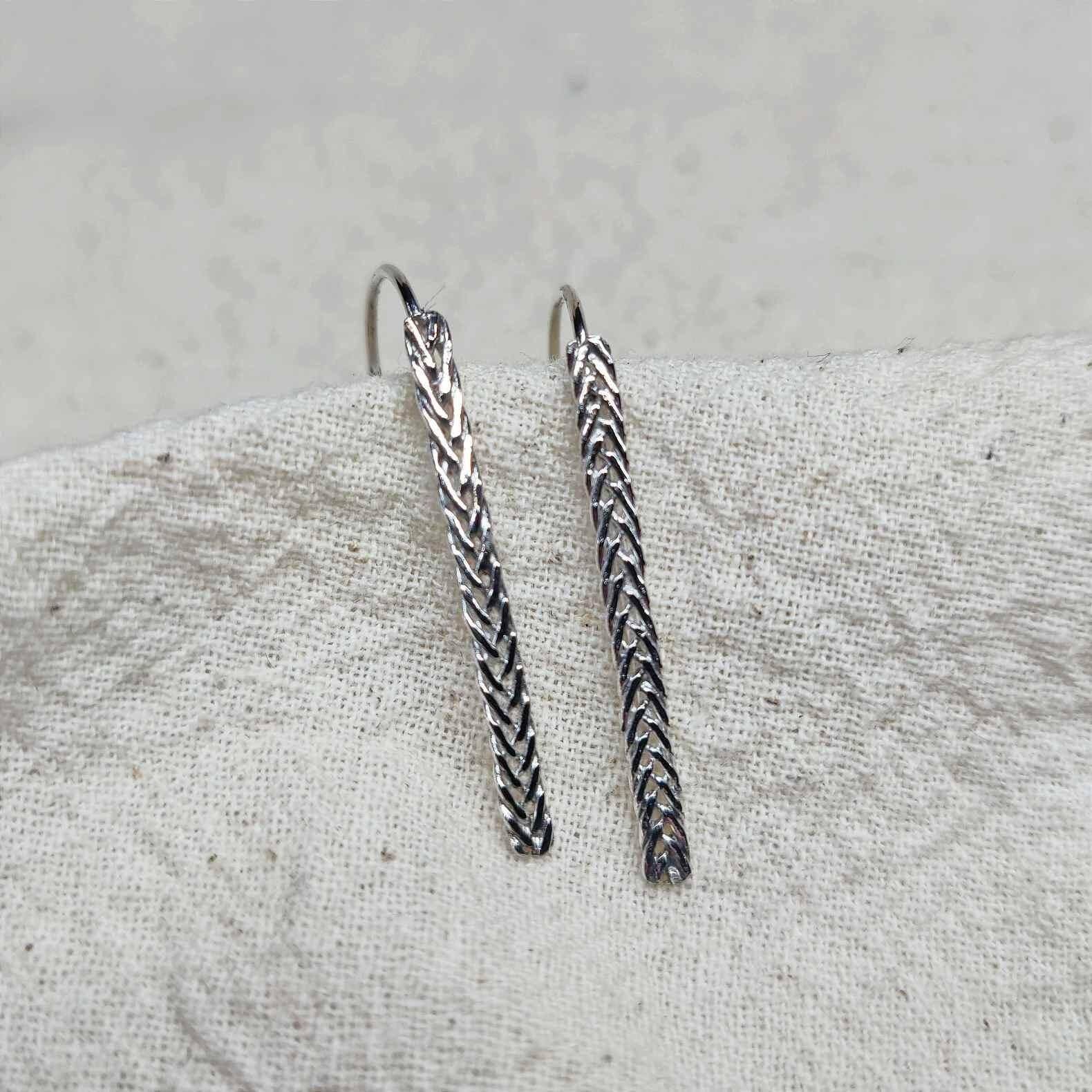 Sterling Silver Plait Drop Earrings